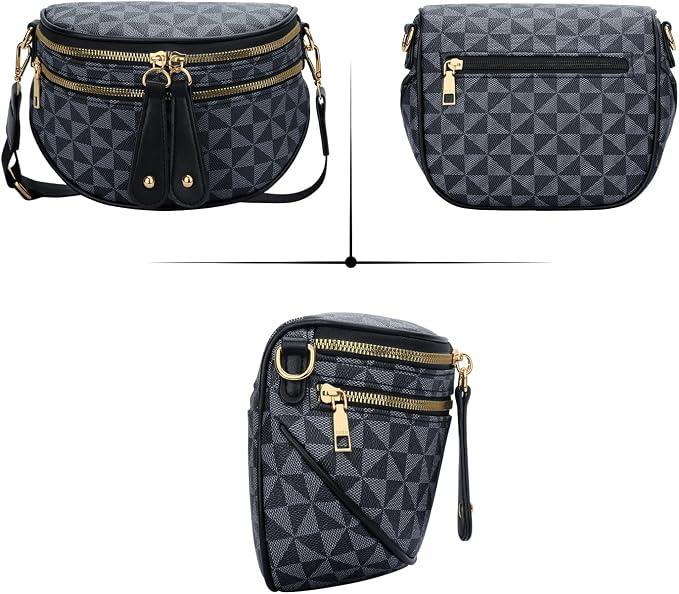 KKXIU Crossbody Bags for Women Vegan Leather Travel Bum Bag | Trendy Fanny Waist Pack | Shoulder Purse with Adjustable Strap