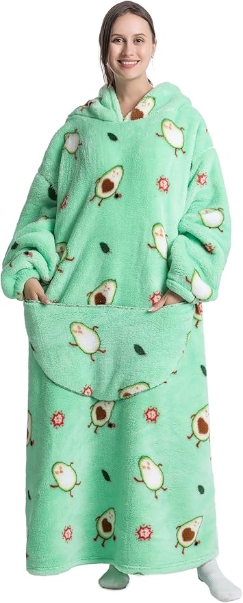 Blanket Hoodie, Long Hooded Blanket Sweatshirt as Birthday Gifts for Women Men, Long Wearable Blanket for Women Men.