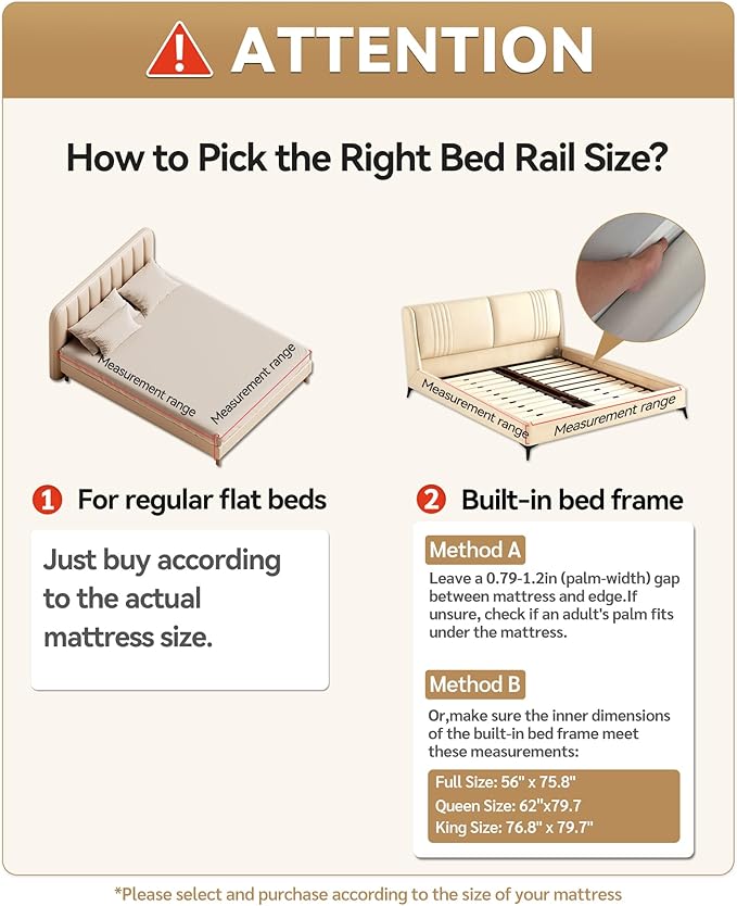 2 Piece Full Size Bed Rails for Toddlers, No-Drill Bed Rail Guard 54”x74.8” | Thickened & Reinforced Child Safety Guards/Bedrail for Kids,24-level Height Adjustable, Dual Childproof Locks, White/Grey