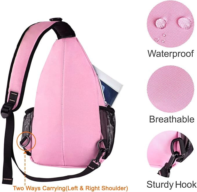 MOSISO Small Sling Bag for Men, Crossbody Shoulder Chest Daypack Bag | Sling Backpack for Casual Travel Hiking