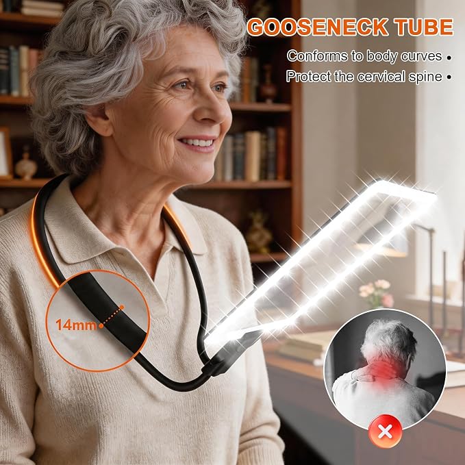 Magnifying Glass with Light for Reading,Hands Free Magnifier Neck Wearable | Lightweight Soft Tube, 50 Ultra-Bright LED Light Free 10X Magnifier for Reading,Sewing,Knitting,Cross Stitch & Crafts