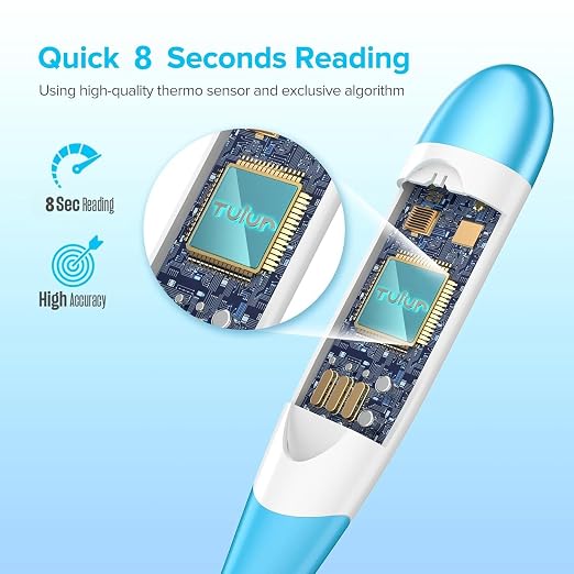 Thermometer for Adults and Kids with 8 Seconds Fast Accurate Reading, Accurate & Safe-Baby Thermometer for Oral, Rectal or Under Arm Use, Large LCD Display with Fever Alarm