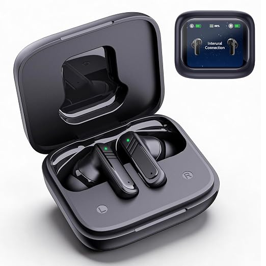 Bluetooth Hearing Aids for Seniors,Rechargeable Touch Control LED Screen | AI Smart Noise Reduction Hearing Assistance Device With Directional Sound Pickup,3 Modes,16 Volume, 80H Battery Life