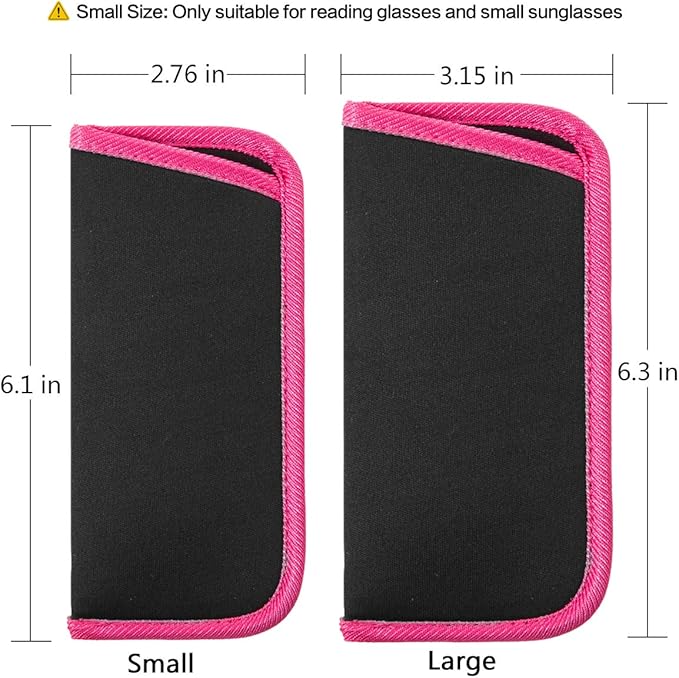 TRIUMPH VISION 3 Pack Reading Glasses Pouch Soft Case Eyeglass Sleeve Slim | Alternative to Bulky Case in bag, Lightweight Lined Padded Protect Optical lens Slip in, Cute Pattern Portable for Daily Use