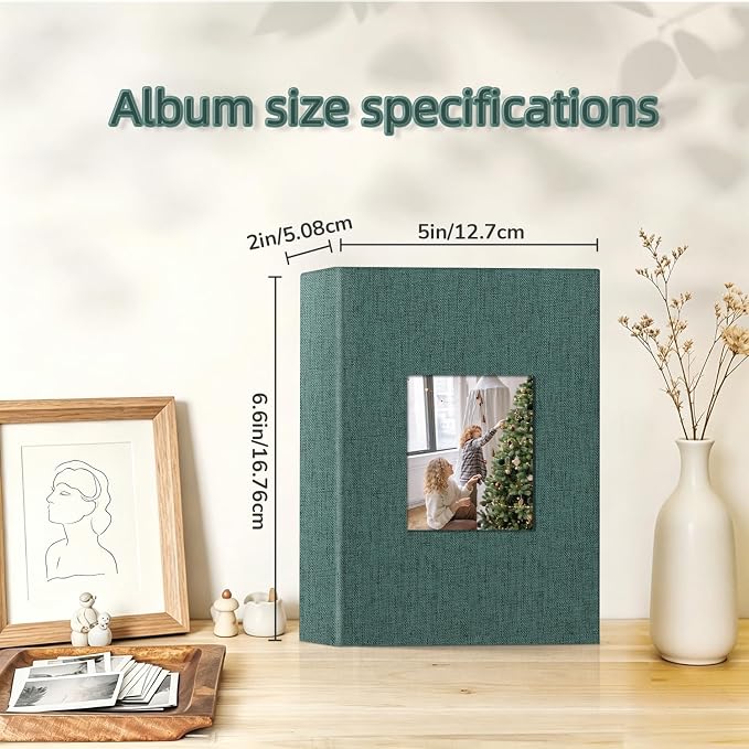 popotop Photo Album 4x6-100 Photos Photo Books with 100 Vertical Pockets,Linen Cover Albums for Family Wedding Anniversary Baby Vacation Pictures