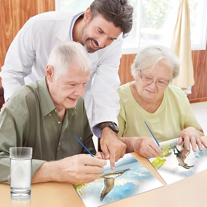 36Pcs Dementia Activities for Seniors,Reusable Water Coloring Set for Dementia Memories Activities, Adults Seniors Toys Games with Painting Brush Drawing Gifts (Mix)