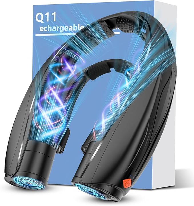 Portable Neck Fan, 6000mAh Rechargeable Personal Fan, 6 Speeds Hands Free Wearable Fan with 360° Surround Airflow, Ideal for Travel, Office, Sports, Home - Gifts for Men Women Dad Mom