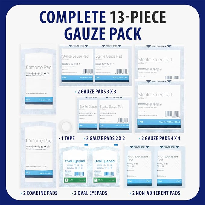 MFASCO First Aid Kit Refill Supplies Gauze Pack Refill