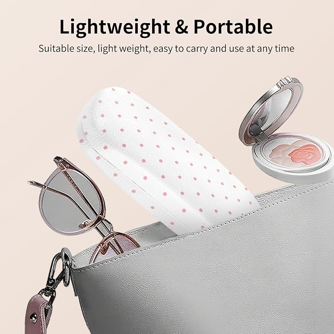 Glasses Case Hard Shell, Cute Sunglasses Case for Women Leather Protective Case for Eyeglass with Cleaning Cloth