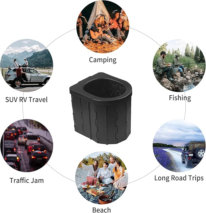Portable Toilet for Camping, Potty Adults, Porta Travel Commode Bucket Car, Travel, Outdoor, Hiking, Backpack, Trips, Tent, Boat, Beach, Traffic Jam, Home