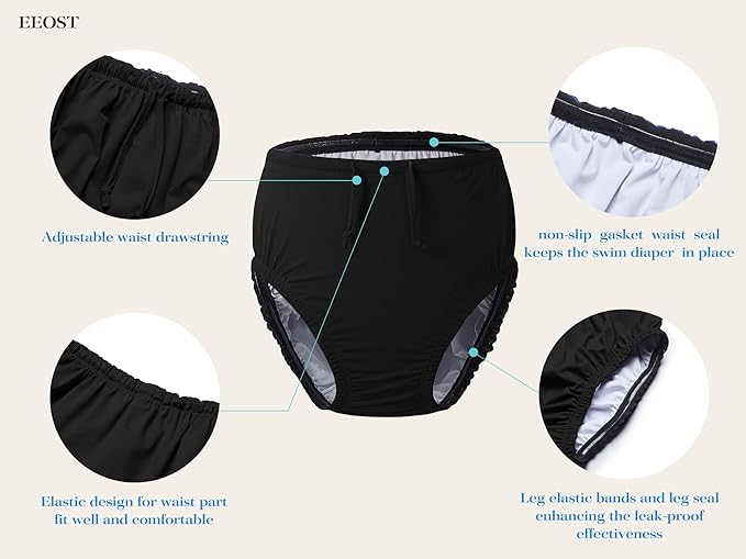 Adult Reusable Swim Diapers Special Needs Swimwear for Incontinence | Adult reusable swim diaper with waterproof leakproof cover for incontinence and pool use