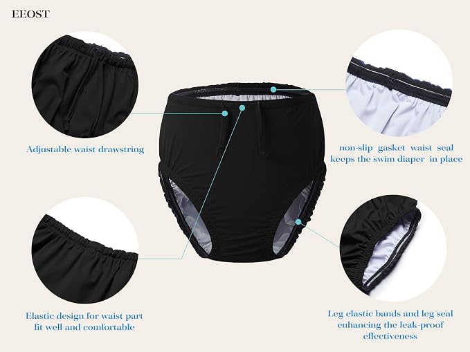 Adult Reusable Swim Diapers Special Needs Swimwear for Incontinence | Adult reusable swim diaper with waterproof leakproof cover for incontinence and pool use