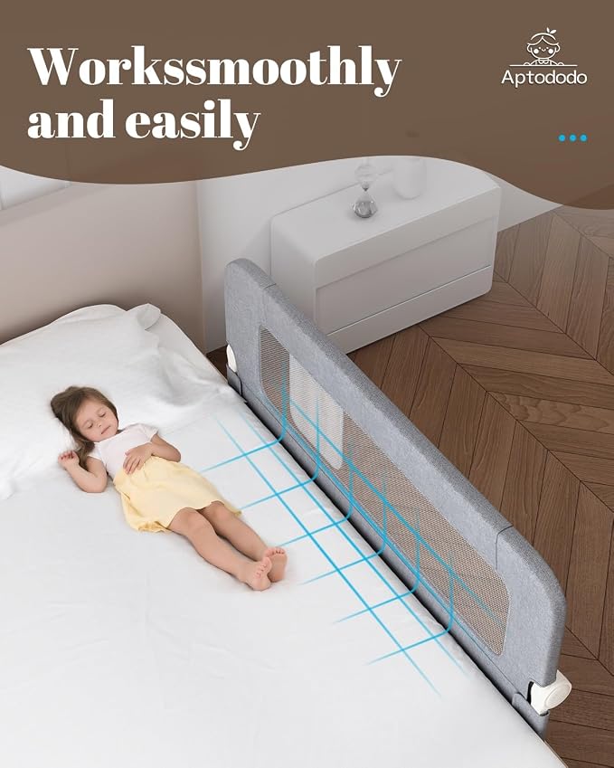 59" Upgraded Bed Rail for Toddlers with U-Shape Base, Toddler Bed Rails with More Stable and Secure, Fit for Twin, Full, Queen Size Bed,High/Low Mattresses, Box/Platform Bed