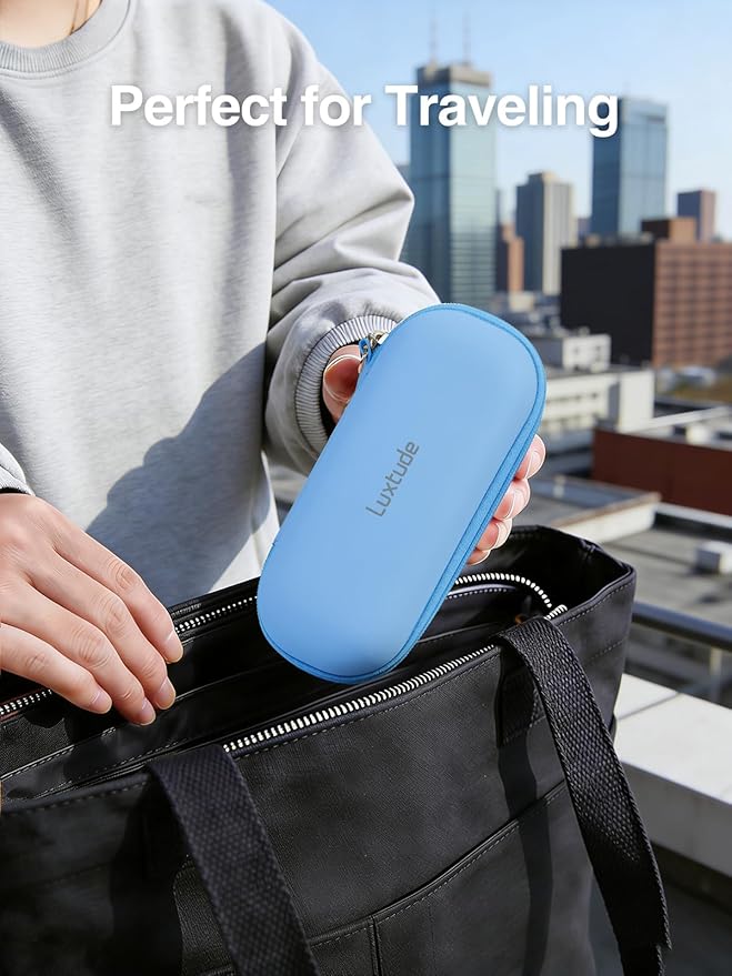 Luxtude Double Glasses Case Hard Shell, Double Eyeglass Case Dual Sunglasses Cases, Travel Sunglasses Organizer for Women Men