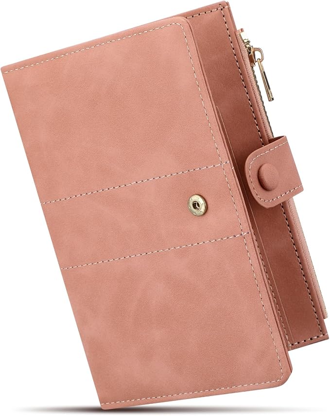 Leather Passport Holder with RFID Blocking,Slim Travel Passport Wallet Case | with Card Slots, Boarding Pass Holder, Pen Loop & SIM Card Trays, Cute Passport Cover for Women Men Family, Pink