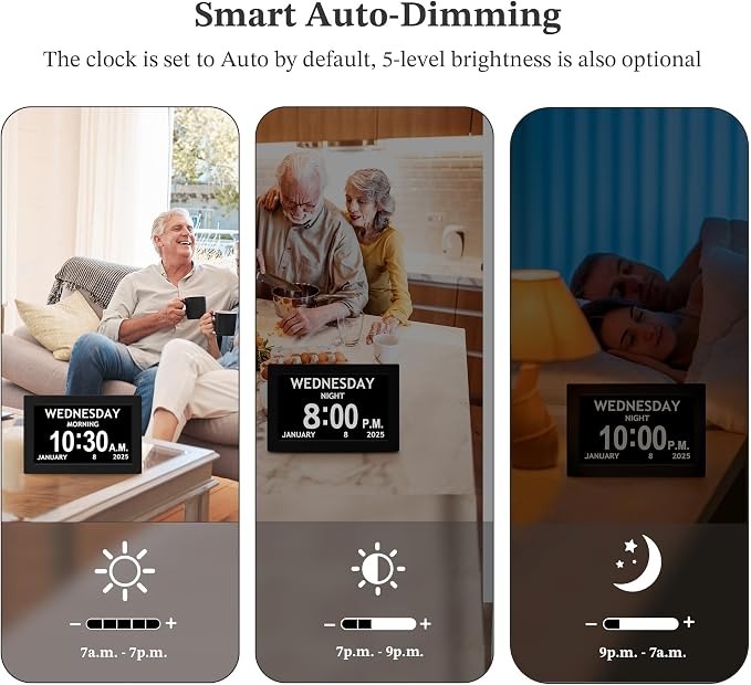 10.1'' Dementia Clock with Date and Time for Elderly, Clocks for Seniors | Easy to Read Extra Large Display, 1280*800P HD, Auto DST, 10 Reminders&6 Alarms, Remote Control, Gifts for Alzheimer Elderly