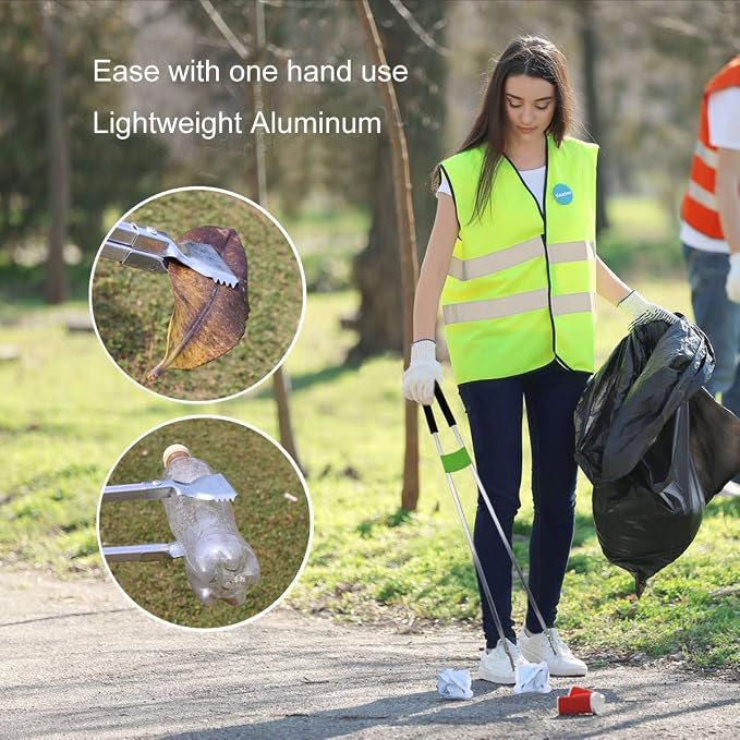 Reacher Grabber Tool,Litter Pick Up Stick Lightweight Aluminium Rustproof,Trash Tong,Reaching Assist Tool for Elderly,Garden Nabber Plogging