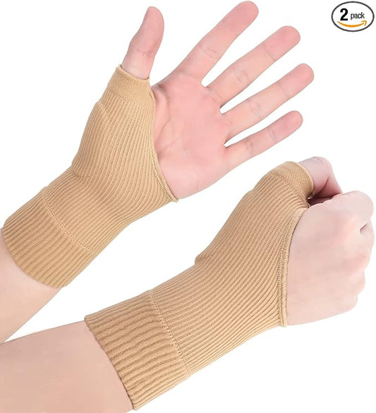 Wrist Thumb Compression Arthritis Gloves(1 Pair),Breathable Wrist Support Brace Wrist Sleeve with Gel Thumb Injury Pads,Comfortable Carpal Tunnel Sleeve for Hand Joint Relieve Pain