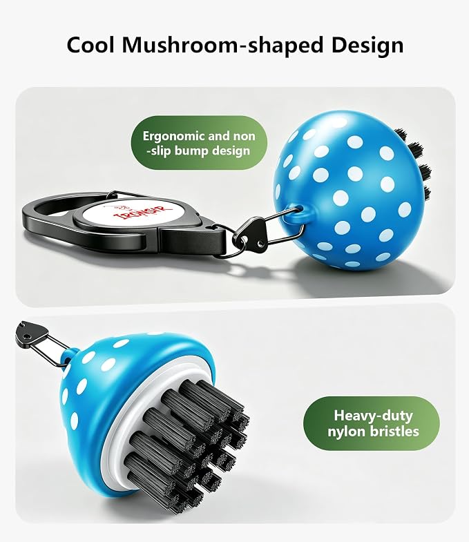 Mini Golf Club Brush Cleaner with Retractable Clip, Cool Golf Accessories for Men/Women Golf Stuff Golf Gadgets Unique Golf Golf Gifts for Men