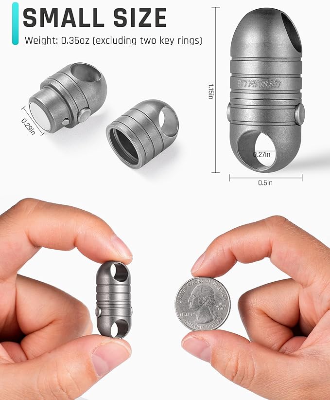 TISUR Titanium Quick Release Keychain,Detachable Pull Apart Key Chain Rings
