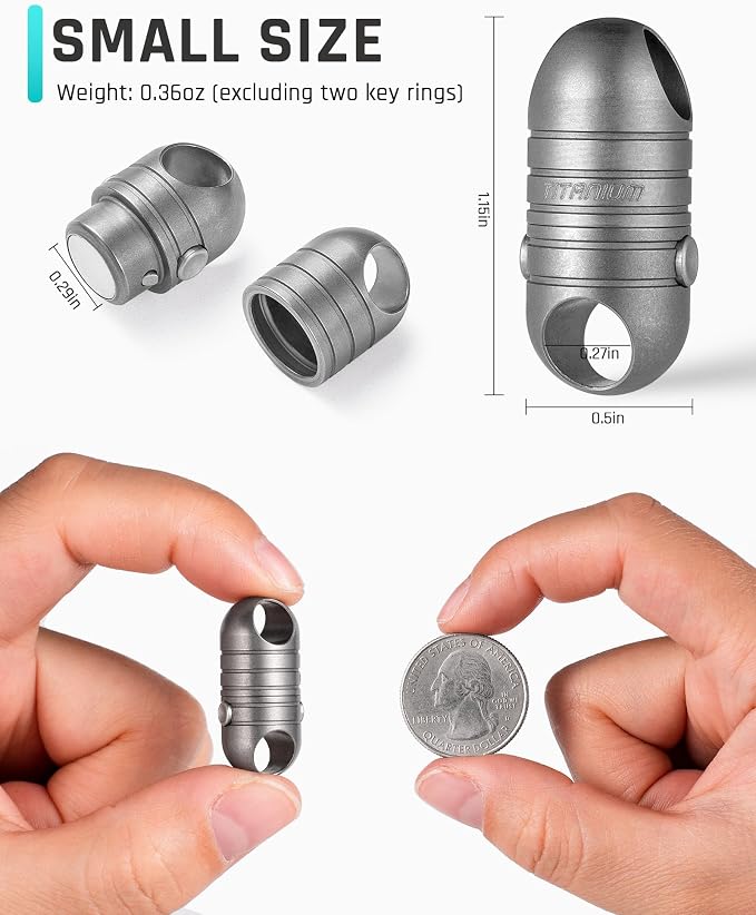 TISUR Titanium Quick Release Keychain,Detachable Pull Apart Key Chain Rings