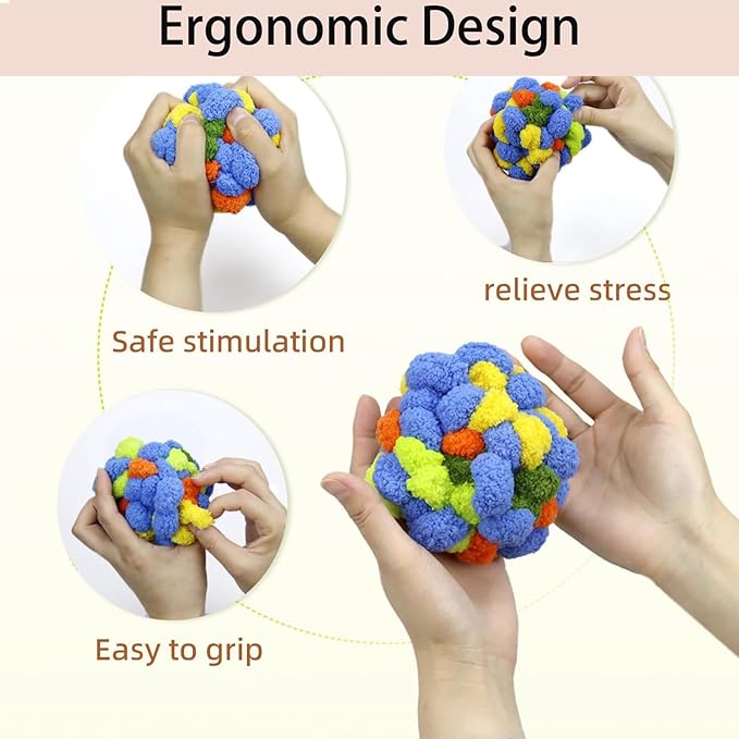Fidget Ball for Alzheimer Dementia Patients Relief and Anxiety Relief Sensory for Autism Special Needs and Elderly Stretch and Squeeze Skin Pickers ADHD OCD (4colors)