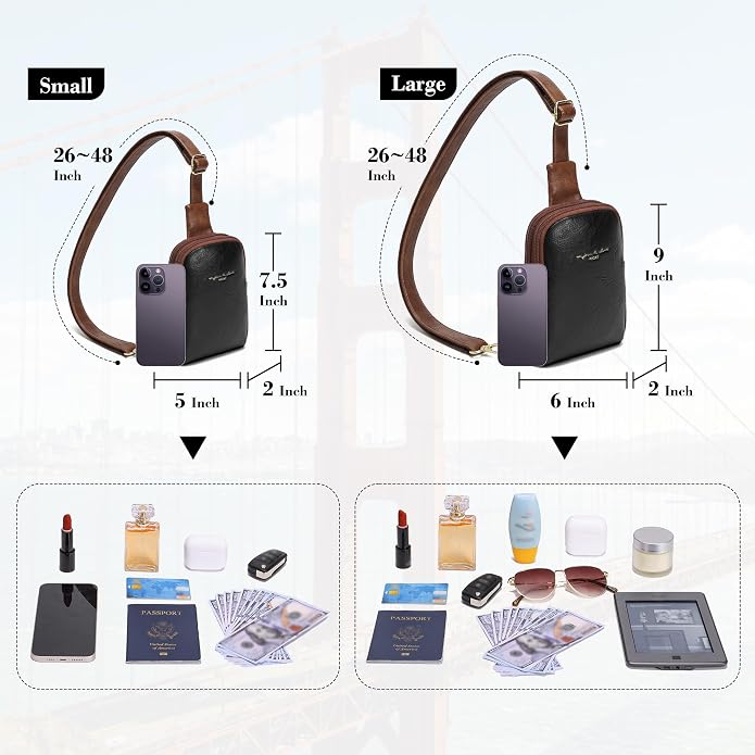 Lightweight Small Crossbody Sling Bag for Women | Mini Travel Purse,Multi-pocket with Card Slots,Durable Vegan Leather,Everyday Carry