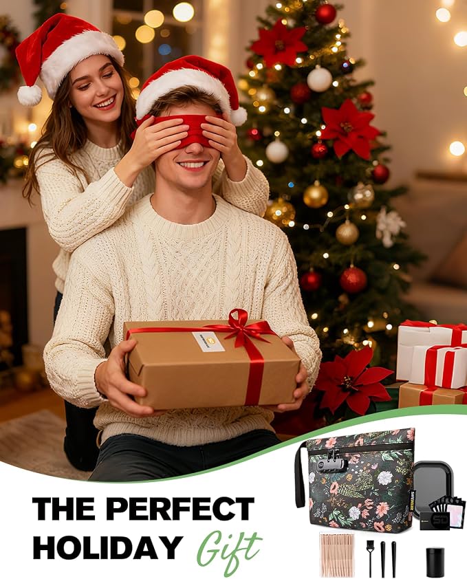 Smell Proof Bag, Odor Proof Bag with Combination Lock, Durable Smell Proof Container with Carbon Lining, Secure Odorless Travel Pouch for Home & On-the-Go (Green Combo)