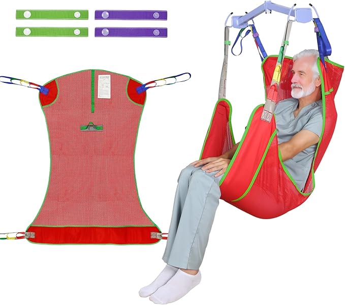 Universal Full Body Patient Lift Sling for Patient Lift or Transfer, Lift Sling with Mesh Fabric Suitable for Bedridden,Elderly or Disabled to Bathing
