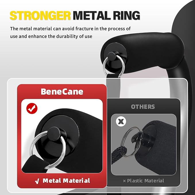 BeneCane Walking Cane Adjustable Cane with Offset Soft Cushioned Handle for Men & Women Lightweight Comfortable Extra Stability Base Mobility Aid for Men Women and Seniors