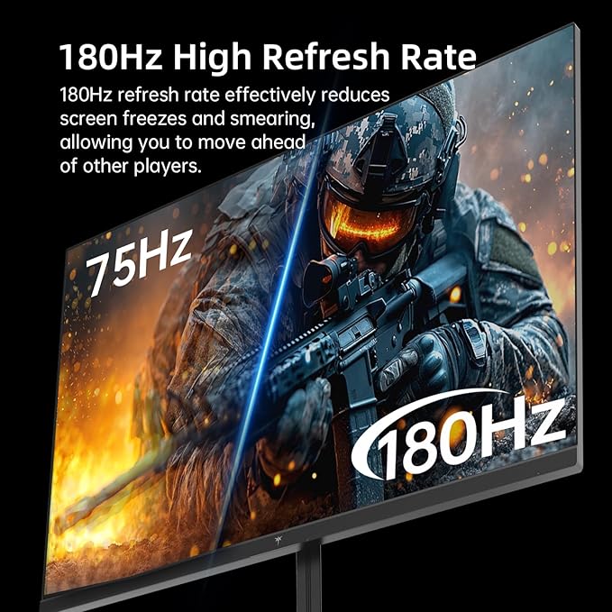 KTC 24 Inch 180Hz Gaming Monitor, 2K QHD Fast IPS PC Gaming Monitor, 1440p 1ms Computer Monitor 144Hz, G-Sync and FreeSync Compatibility, HDR Support, HDMI Displayport, VESA, Q24T09
