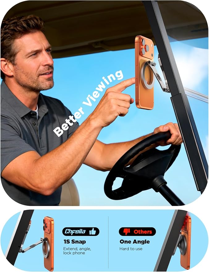 Chfeila Alloy Magnetic Golf Cart Phone Holder for iPhone [Ultra Magnet] Men Golf Gifts for Fathers Day Dad Gifts for Fathers Day Birthday Gift for Men Husband Him Boyfriend Grandpa from Daughter Wife