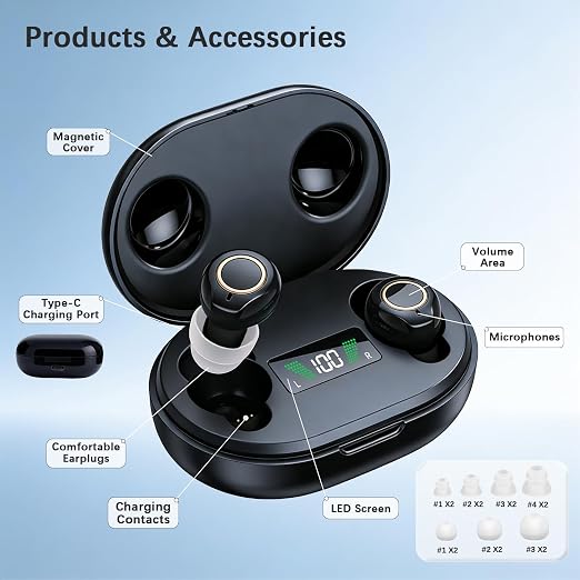 OTC Hearing Aids for Seniors & Adults, Rechargeable Hearing Amplifier with Noise Cancelling, 100+ Hours Battery Life, Easy Operate Control, Comfort & Invisible In-Ear Design