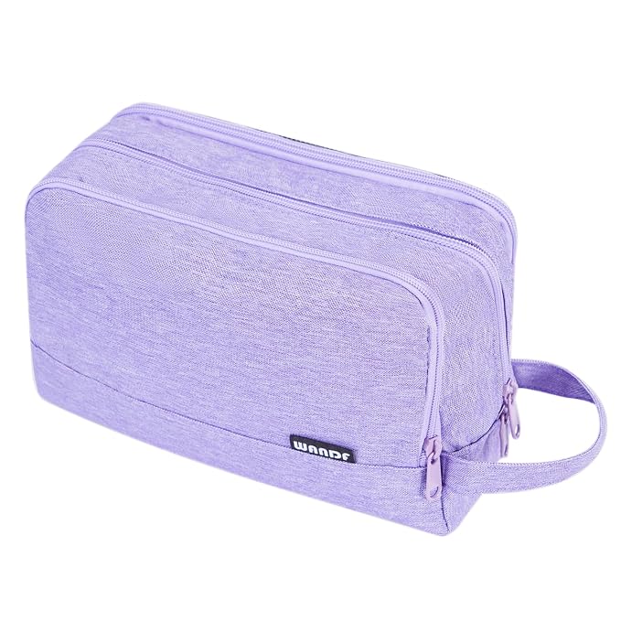WANDF Travel Toiletry Bag for Men, Small Dopp Kit for Toiletries | Water-Resistant Fabric, Travel Bag for Toiletries, Compact Storage, Shaving Accessories, Weekend Trips