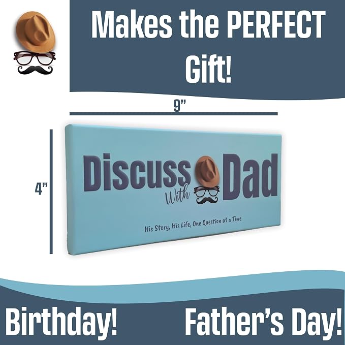 Discuss with Dad - The Game for Dad to Do Together | Conversation Cards for Families to Learn More About The Father in Your Life!