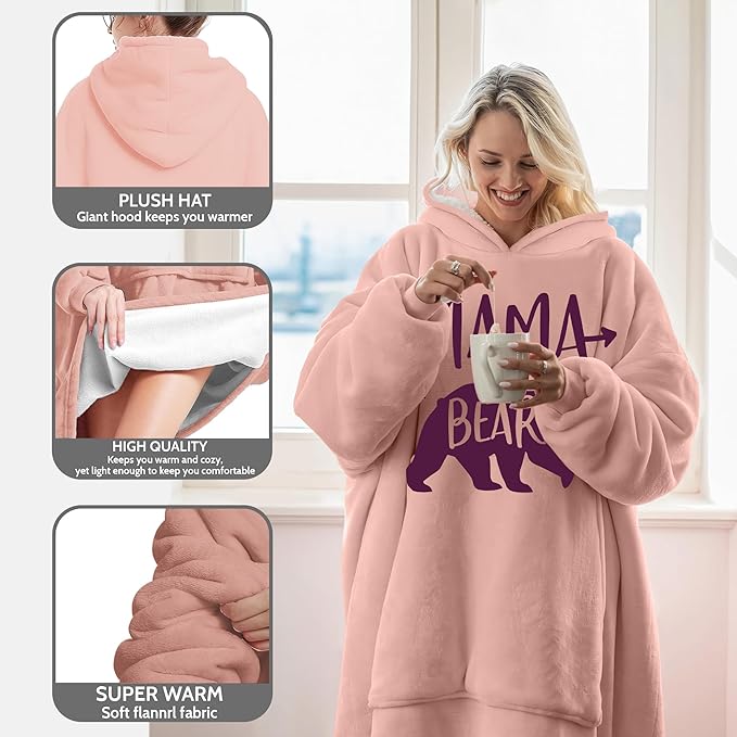 Wearable Blanket Hoodie For Mom Wife Best Ever Hoodie- Christmas Gift From Husband Daughter Anniversary Birthday