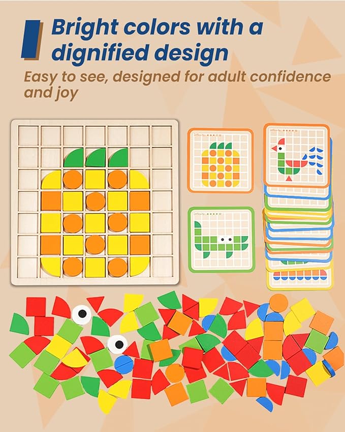 Dementia Activities for Seniors, Wooden Puzzles for Adults, Memory Games for Seniors with Dementia, Alzheimers Products for Elderly, Cognitive Therapy Puzzle, Brain Occupational Gift