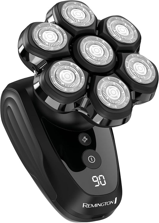 Remington Balder MAX Head Shaver for Bald Men, 7-Head Flexing Rotary Shaving System, Cordless Wet & Dry Head Razor, Waterproof, 70-Min Runtime, Rechargeable