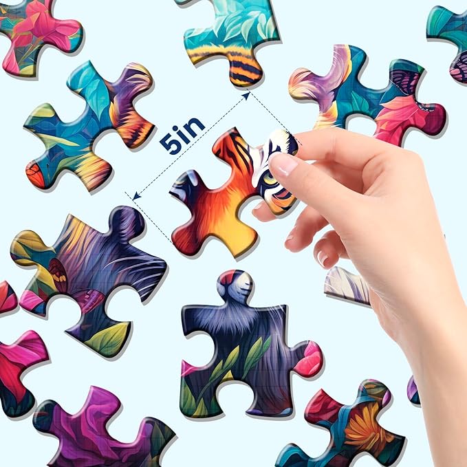 6 Pack 16 Large Piece Puzzles for Seniors Puzzles Dementia Alzheimer's Products and Activities Alzheimer's Puzzle Elderly Adults Cognitive Game Gift for Patients in Nursing Home with 6 Storage Bags