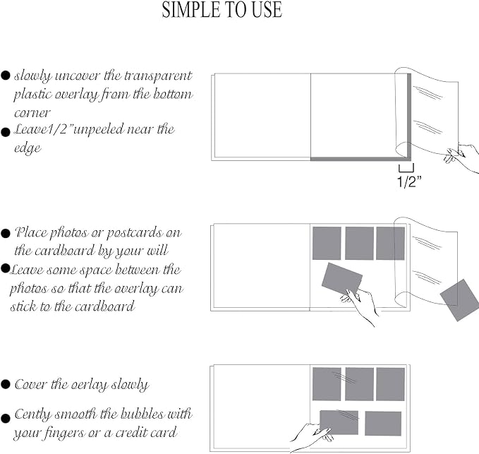 Zoview Brown Large Self-Adhesive Photo Album, PU Leather Cover | Refillable Scrapbook Album for 3x5 to 8x10 Photos, Repositionable DIY Layouts, Notes and Keepsakes