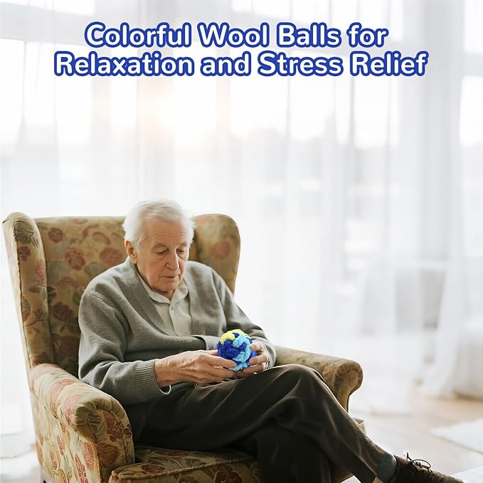 Sensory Ball for Anxiety Relief and Alzheimer's Dementia - Squeezeable Fidget Ball for Alzheimer's Dementia, Autism, ADHD, Bouncy Ball for Skin Pickers and Special Needs (Bright Blue)