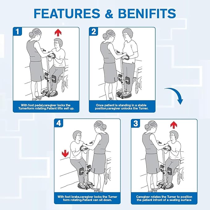 Helsevesen Patient Turner, Turn Transfer Aid for Standing & Seating Positioning, 400 lb Capacity, 24.11