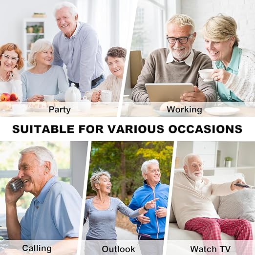 Hearing Aids for Seniors, Hearing Aid Rechargeable for Hearing Loss, Personal Hearing Amplifier with Volume Control and Portable Magnetic Charging Case, Noise Canceling Hearing Aids