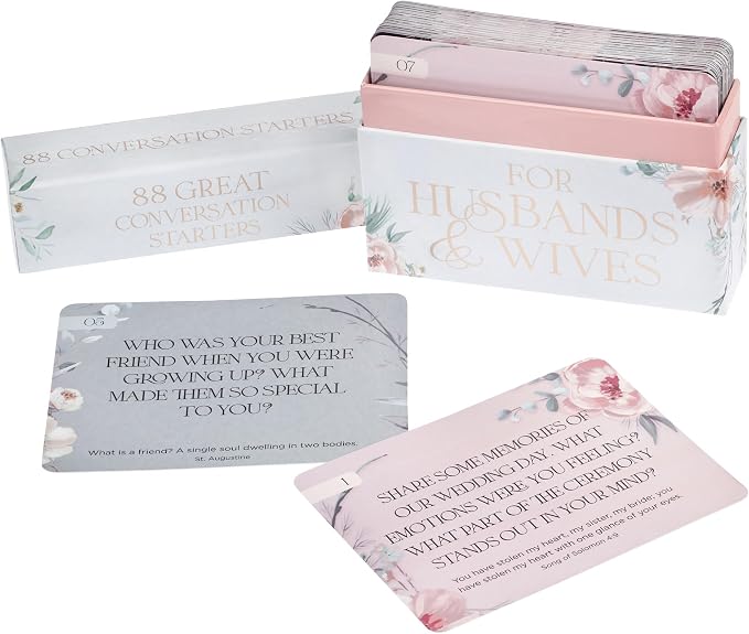 Christian Art Gifts 88 Great Conversation Starters for Husbands and Wives “ Romantic Card Game for Married Couples “ Christian Games, Communication & Marriage Help, Fun Anniversary or Wedding Gifts | Romantic Card Game for Married Couples “ Christian G...
