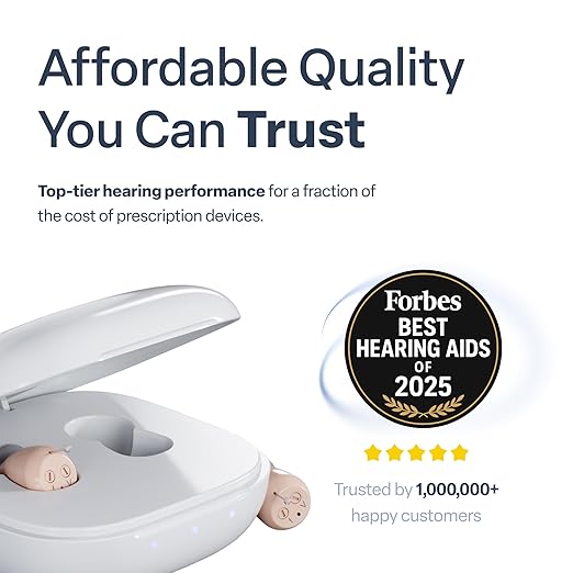 Audien Atom One OTC Hearing Aids - Wireless, Rechargeable, and Comfortable | Clear Sound in a Small, Discreet Design for Seniors & Adults with Hearing Loss