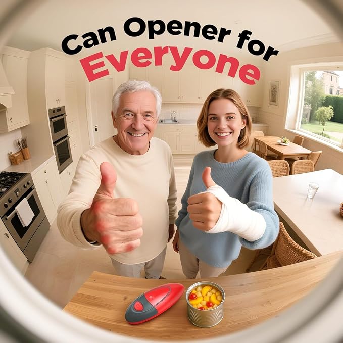 Electric Can Opener Fits Almost All Can Sizes for Seniors with Arthritis, Hand Held Battery Operated Can Opener with Smooth Edge, Food Safe Kitchen Gadgets Automatic Can Opener for Kitchen