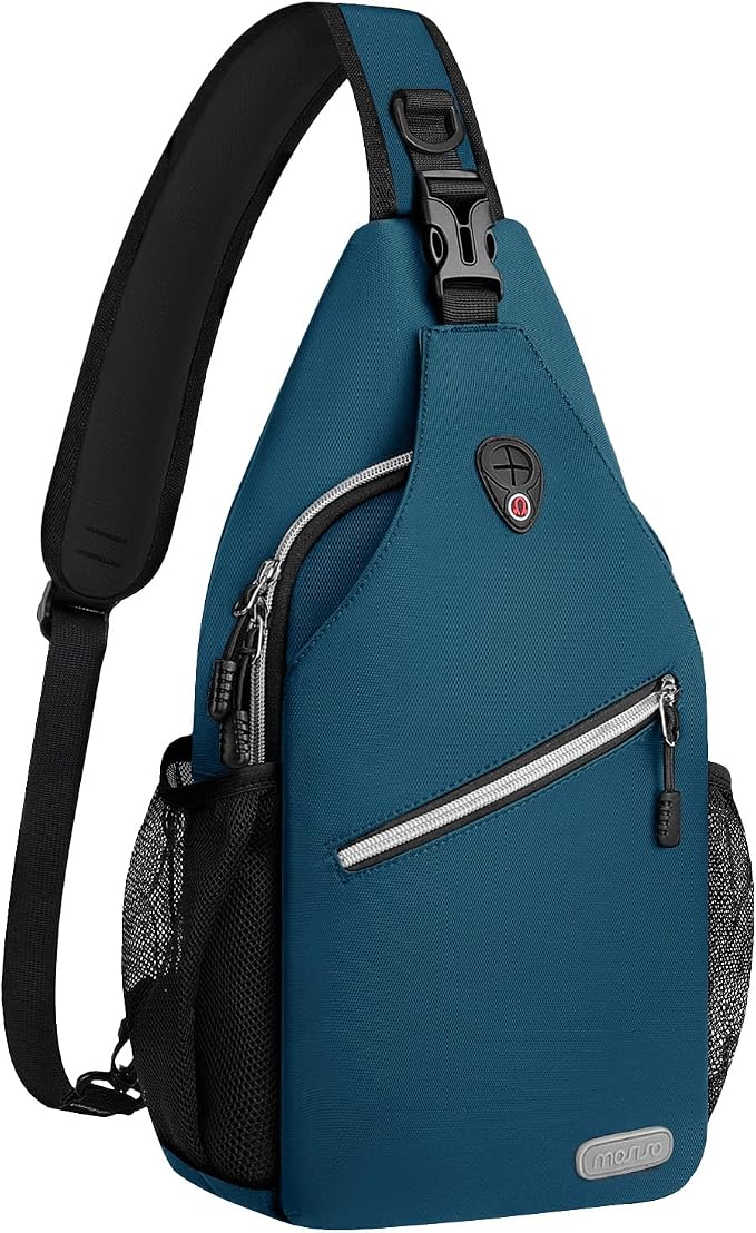 MOSISO Small Sling Bag for Men, Crossbody Shoulder Chest Daypack Bag | Sling Backpack for Casual Travel Hiking