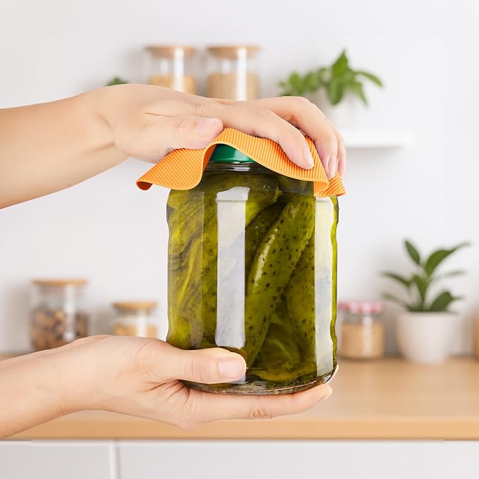 NIHOME Silicone Jar Opener – 6 Inch Large Anti-Slip Grip Pads, Premium 100% Food-Grade Silicone, Stylish Designer Colors, Multi-Purpose Heat-Resistant Mat & Coaster, Set of 6 (Vintage Colors)