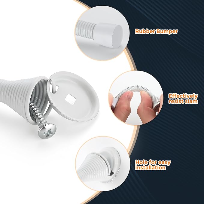 Ravinte Door Stoppers, 12 Pack White Spring Door Stops with Rubber Bumper, Door Stoppers for Bottom of Door