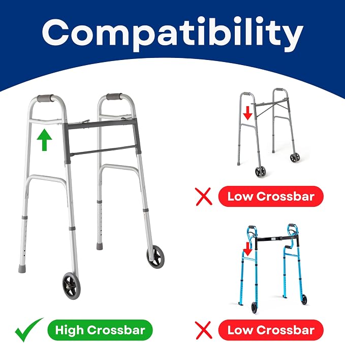 RMS Walker Tray with Cup Holder and Straps | Fits Most Standard Folding Walker, Mobility Walker Accessories and Medical Table for Seniors or Individuals with Disability